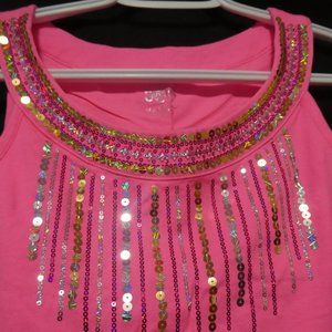 JUSTICE | size 18 | pink sequin tank top